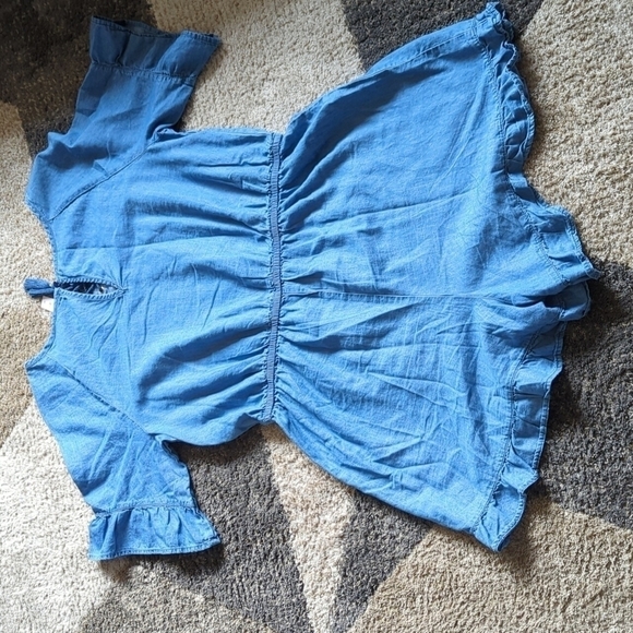 Justice Romper Girls Size 18 Chambray Blue ruffle - Picture 10 of 10